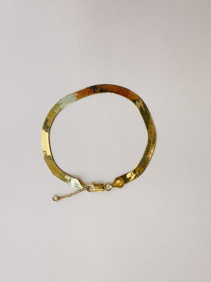 4.5mm Gold Herringbone Bracelet