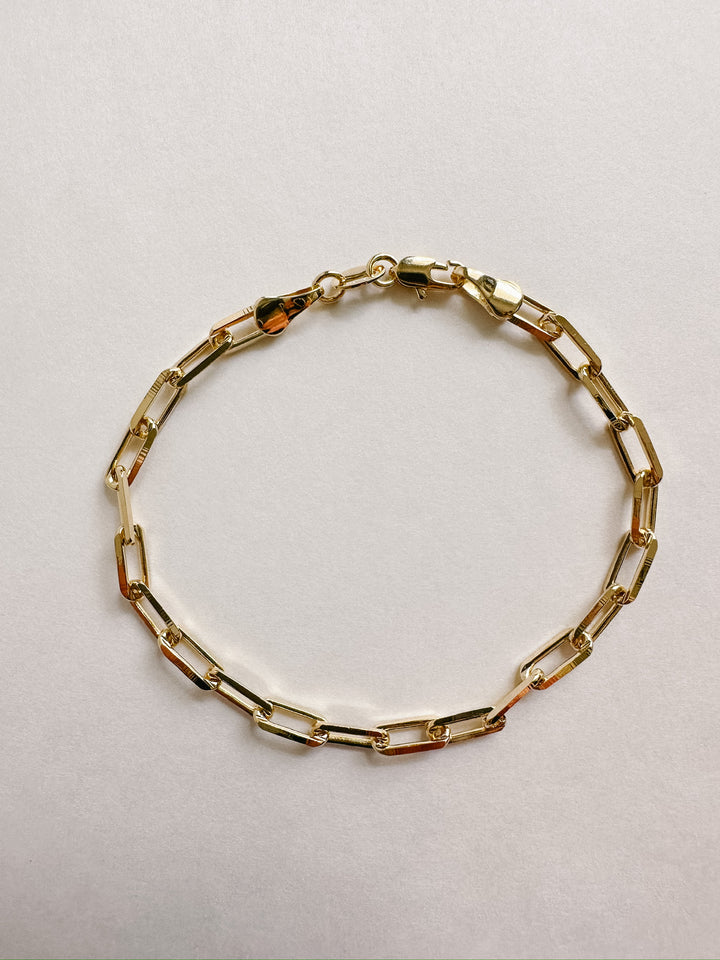 Gold Filled Paperclip Link Bracelet