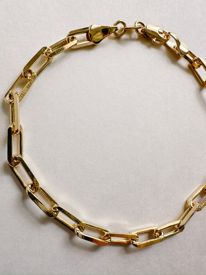Gold Filled Paperclip Link Bracelet