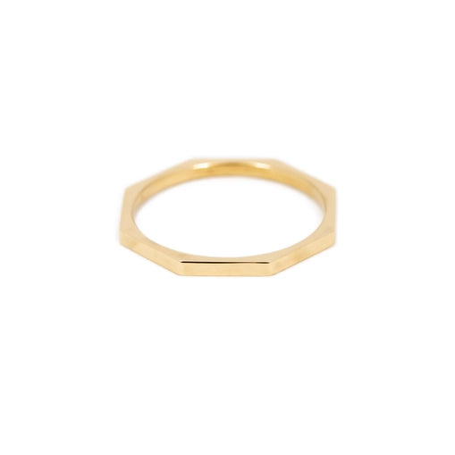 14K Gold Handmade Octagon Ring