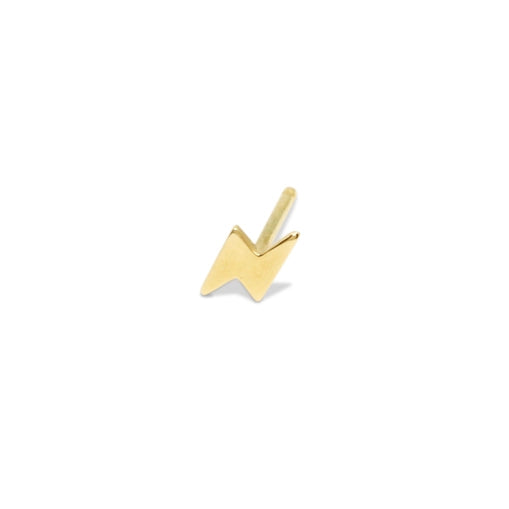 14K Gold Mini Lightning Bolt Studs