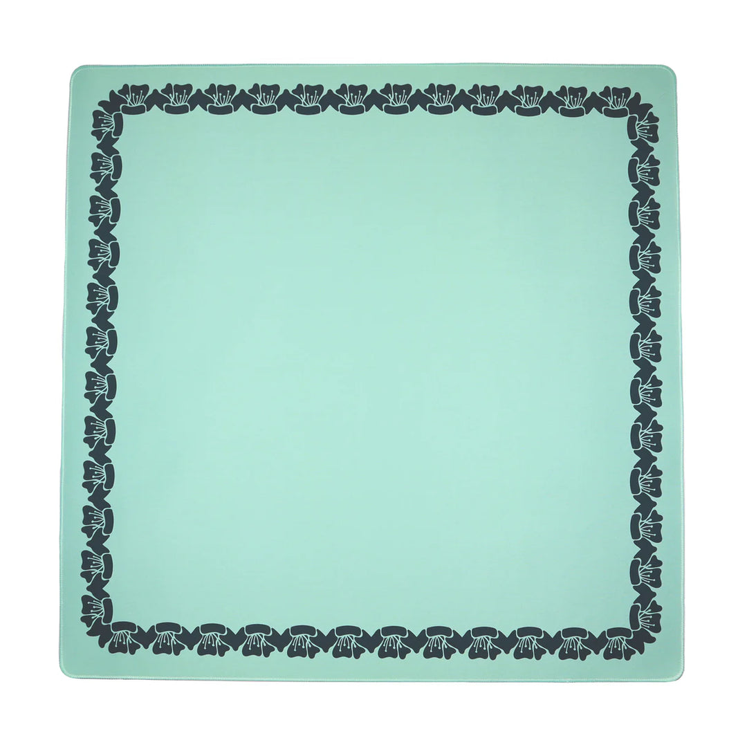Greeh Flower Border Mahjong Mat