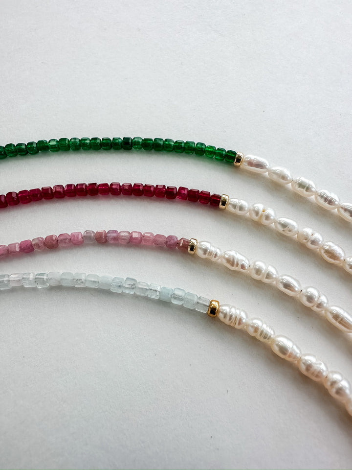 Catalina Aquamarine & Pearl Beaded Bracelet