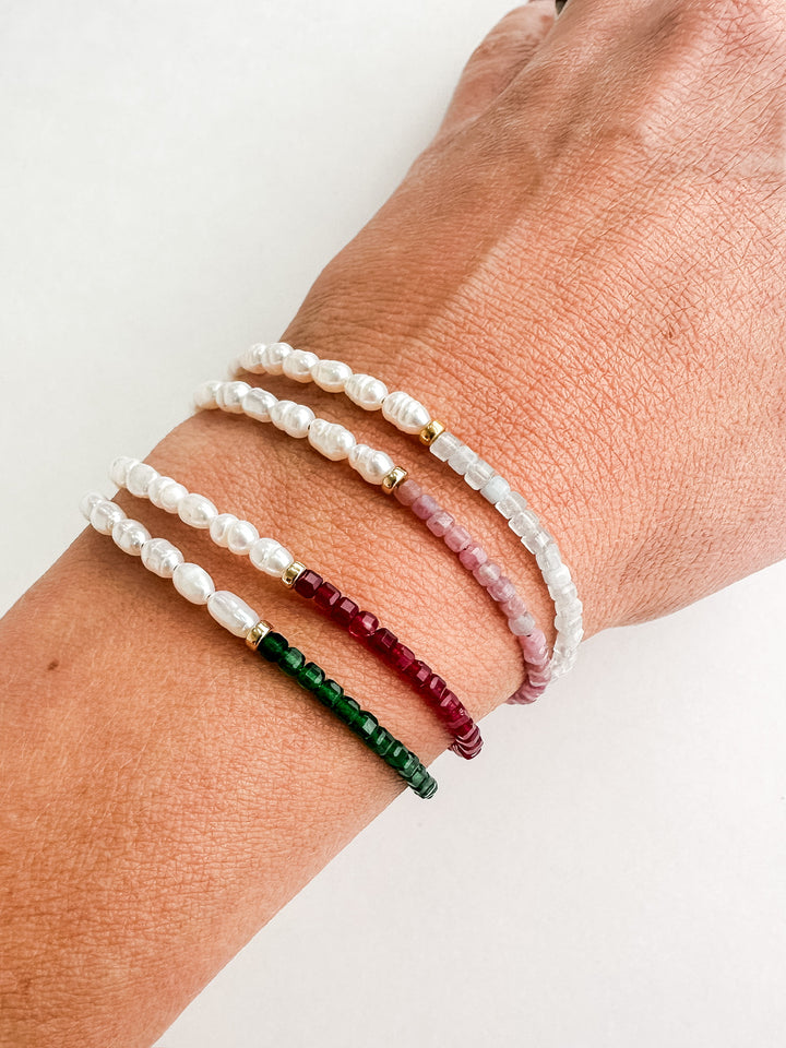 Catalina Aquamarine & Pearl Beaded Bracelet