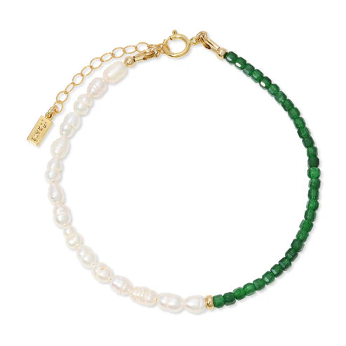 Catalina Emerald & Pearl Beaded Bracelet