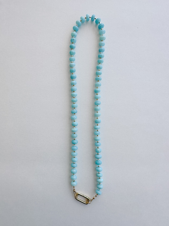 Handmade Opal Beaded Necklace - Blue