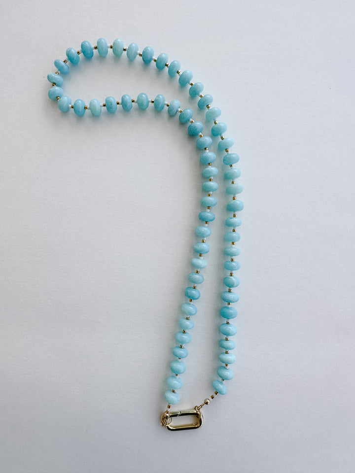 Handmade Opal Beaded Necklace - Blue