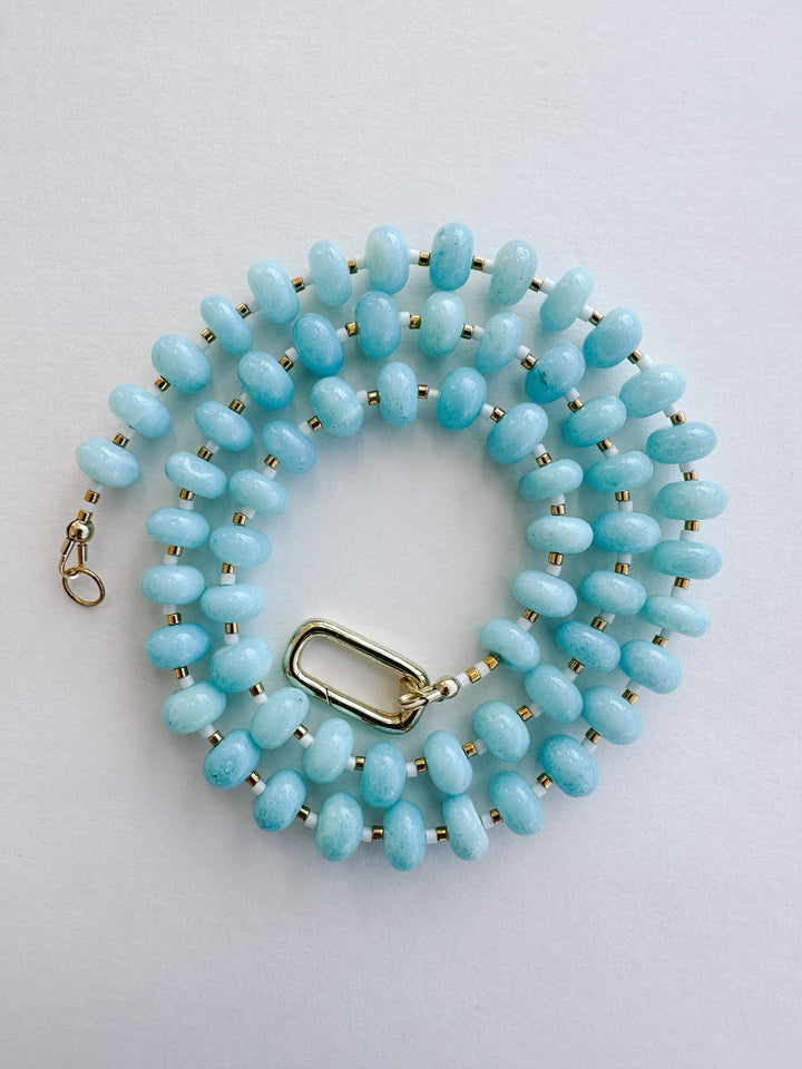 Handmade Opal Beaded Necklace - Blue