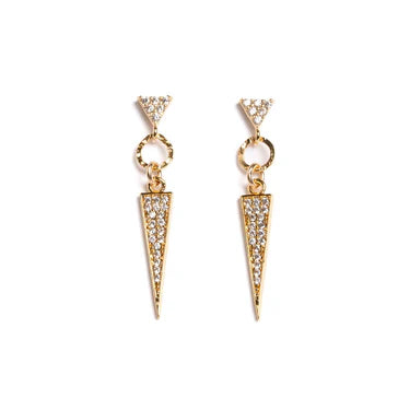Gold & Cubic Zirconia Berlin Dangle Spike Earrings