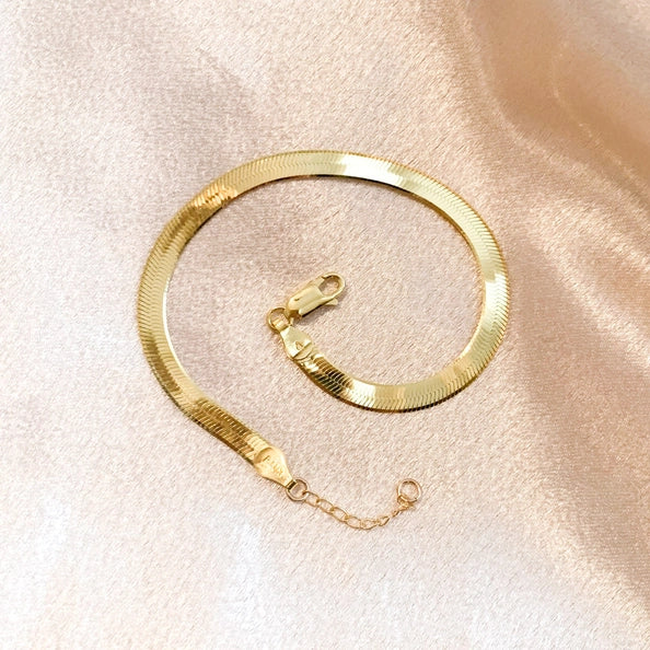 4.5mm Gold Herringbone Bracelet