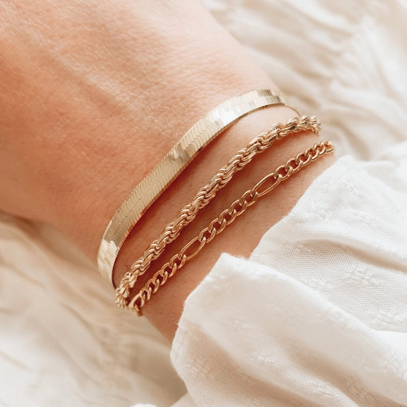 4.5mm Gold Herringbone Bracelet