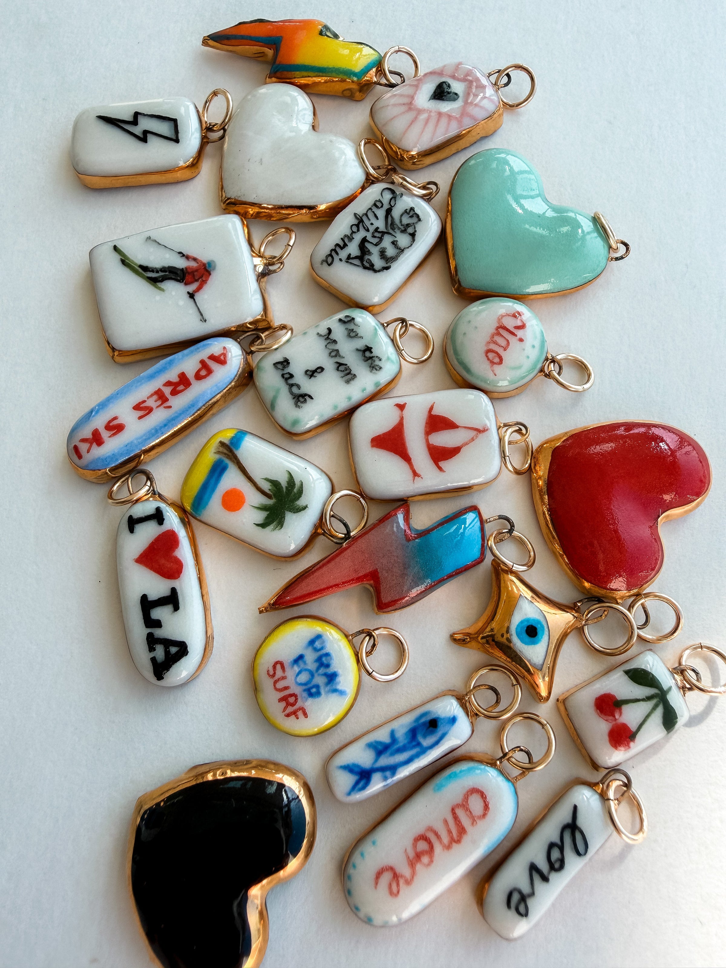 Hand Painted Porcelain Charms