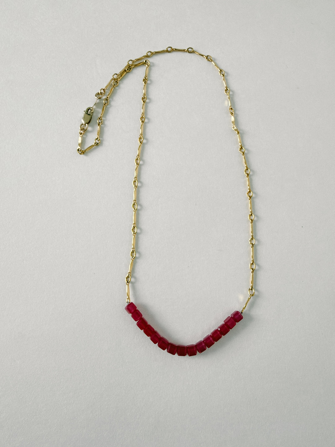 Ruby Gold Fill Chain Link Necklace