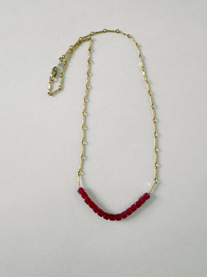 Ruby Gold Fill Chain Link Necklace