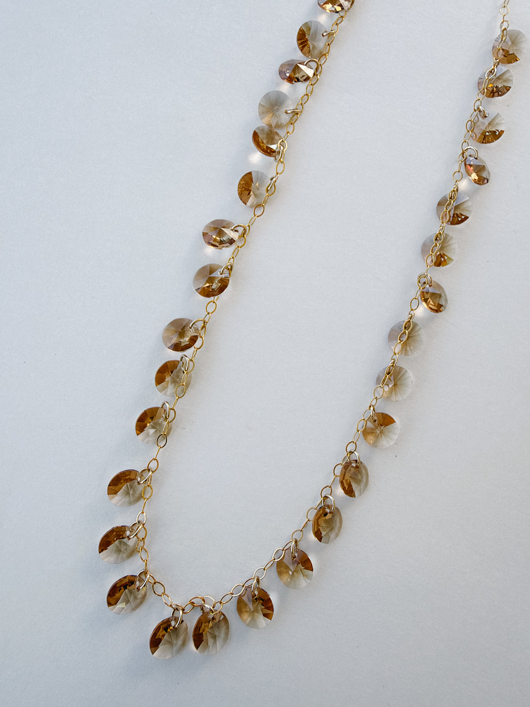 Toffee Crystal Gold Filled Necklace
