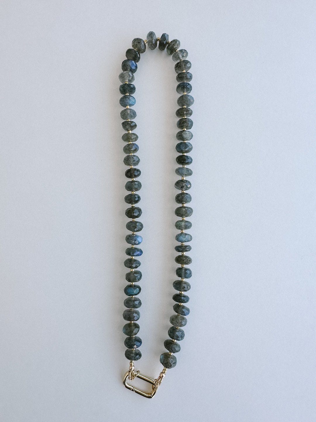 Handmade Beaded Necklace - Labradorite 9mm Beads