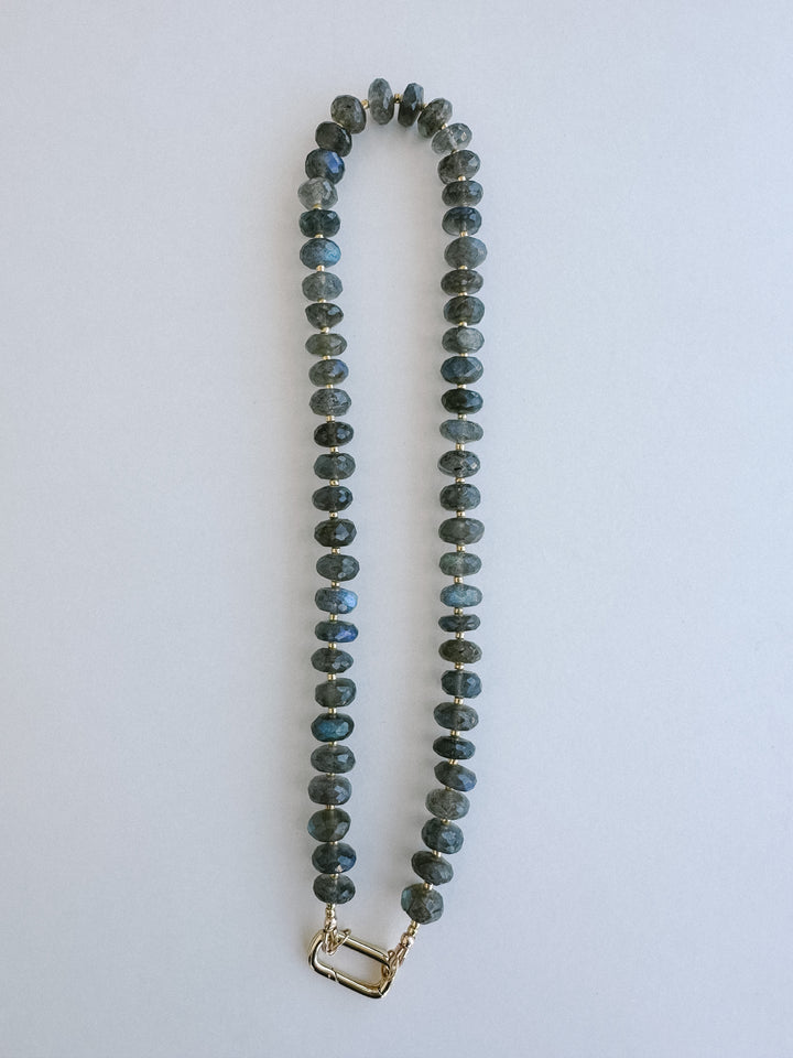 Handmade Beaded Necklace - Labradorite 9mm Beads