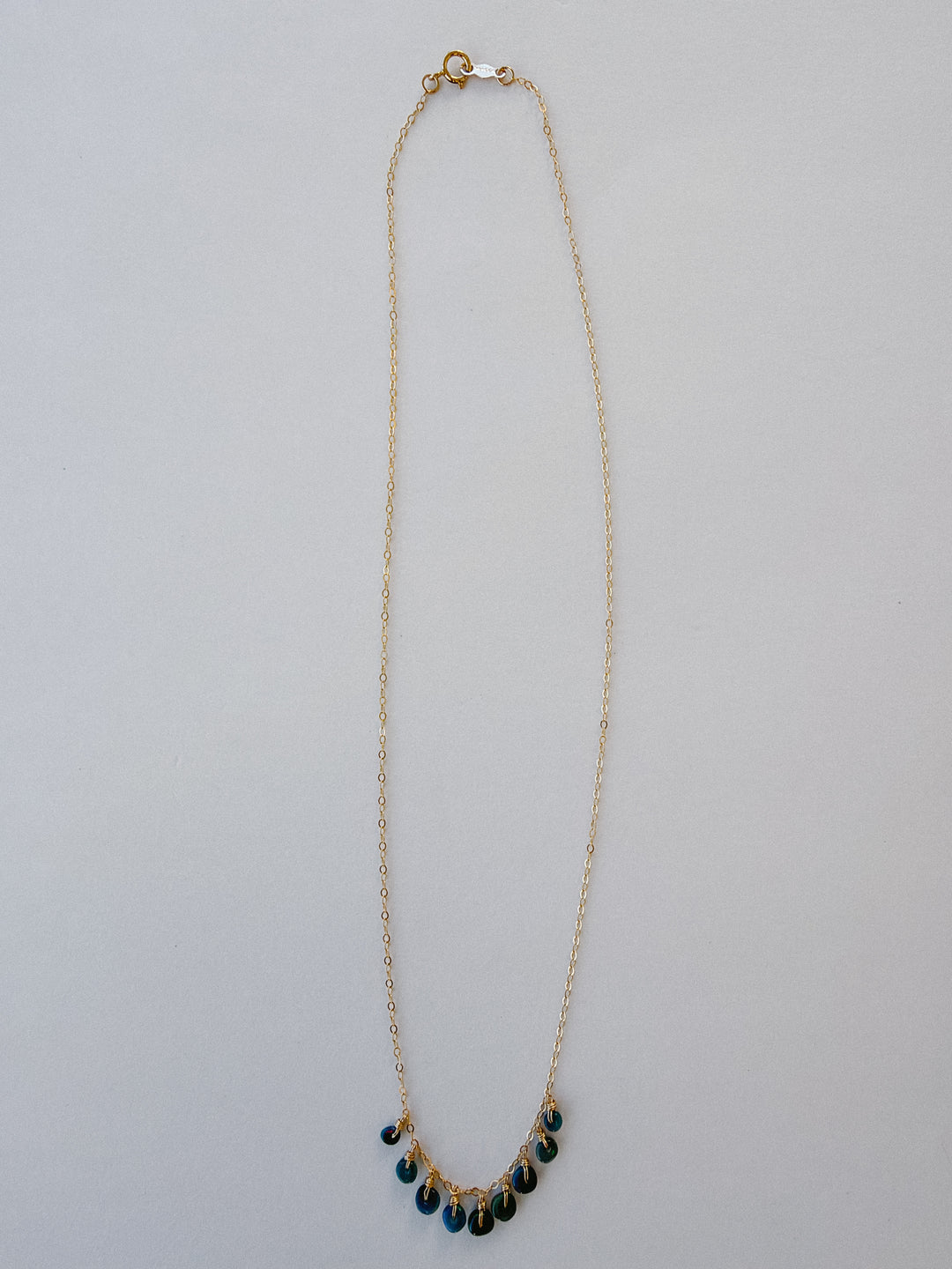 Dark Opal Pebble-Shaped Gold Filled Necklace