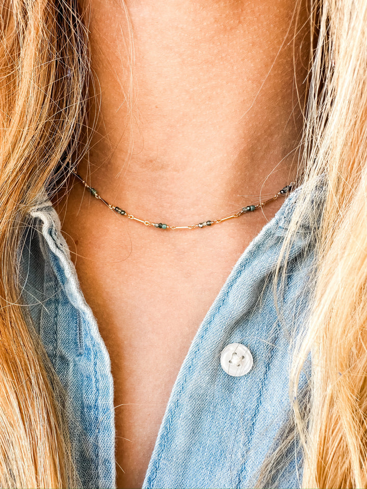 Indigo Mix Crystal Necklace