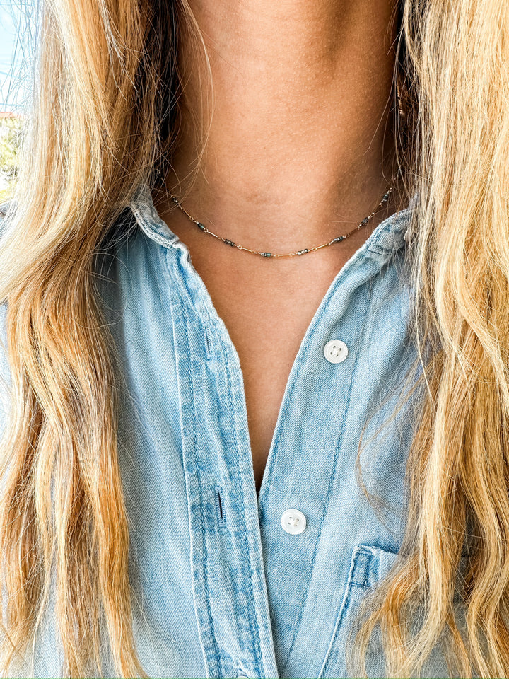 Indigo Mix Crystal Necklace