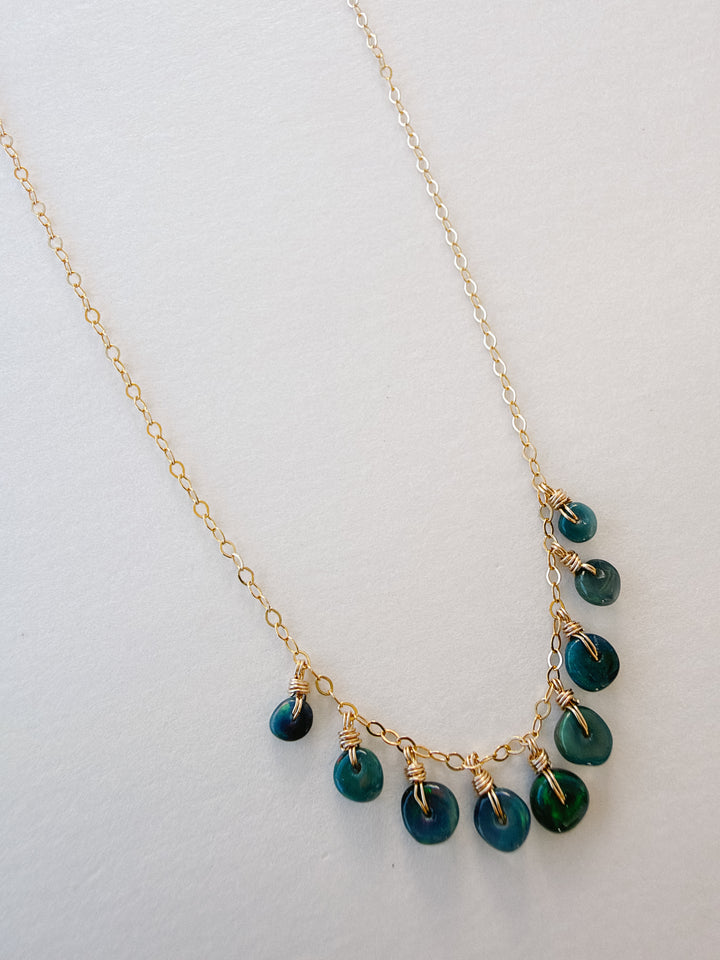 Dark Opal Pebble-Shaped Gold Filled Necklace