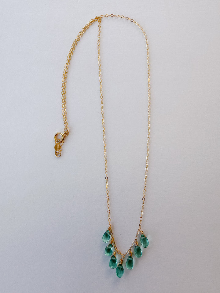 Petite Emerald Quartz 14K Gold Filled Necklace