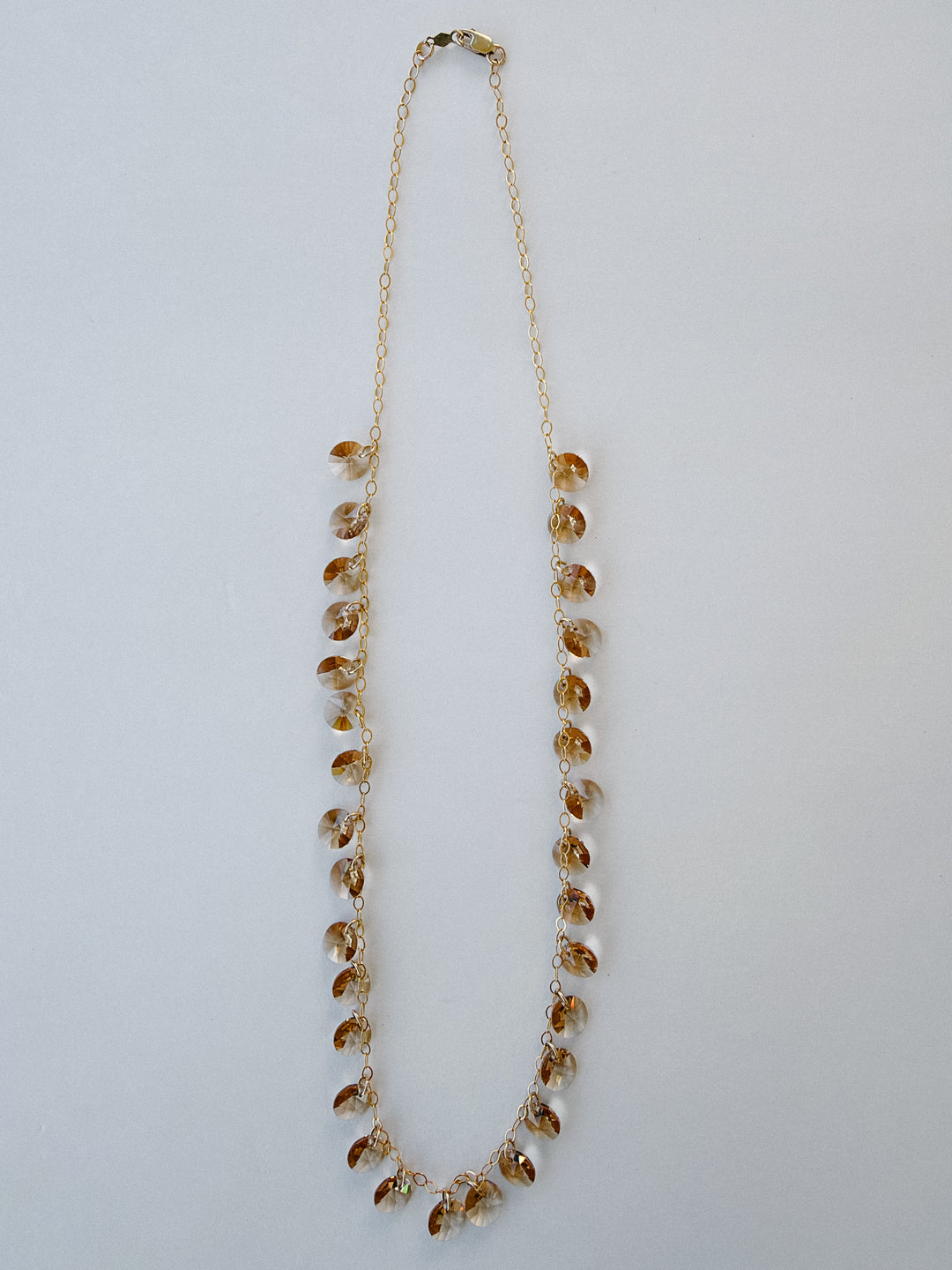 Toffee Crystal Gold Filled Necklace