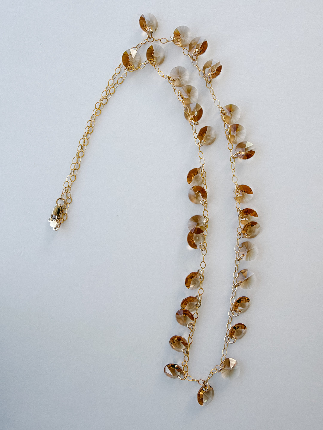 Toffee Crystal Gold Filled Necklace