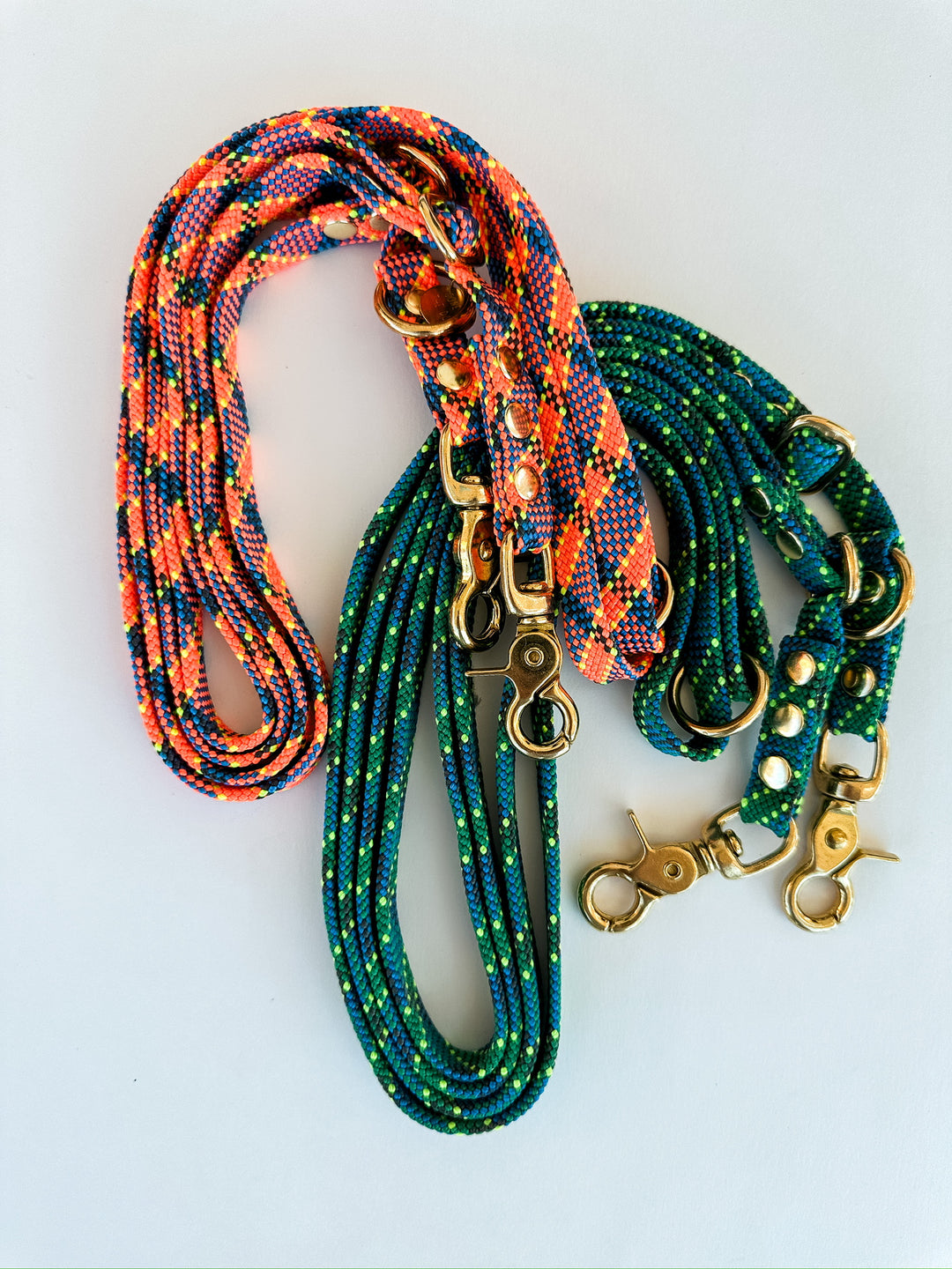 Cooper Hands Free Leash Green & Blue Plaid