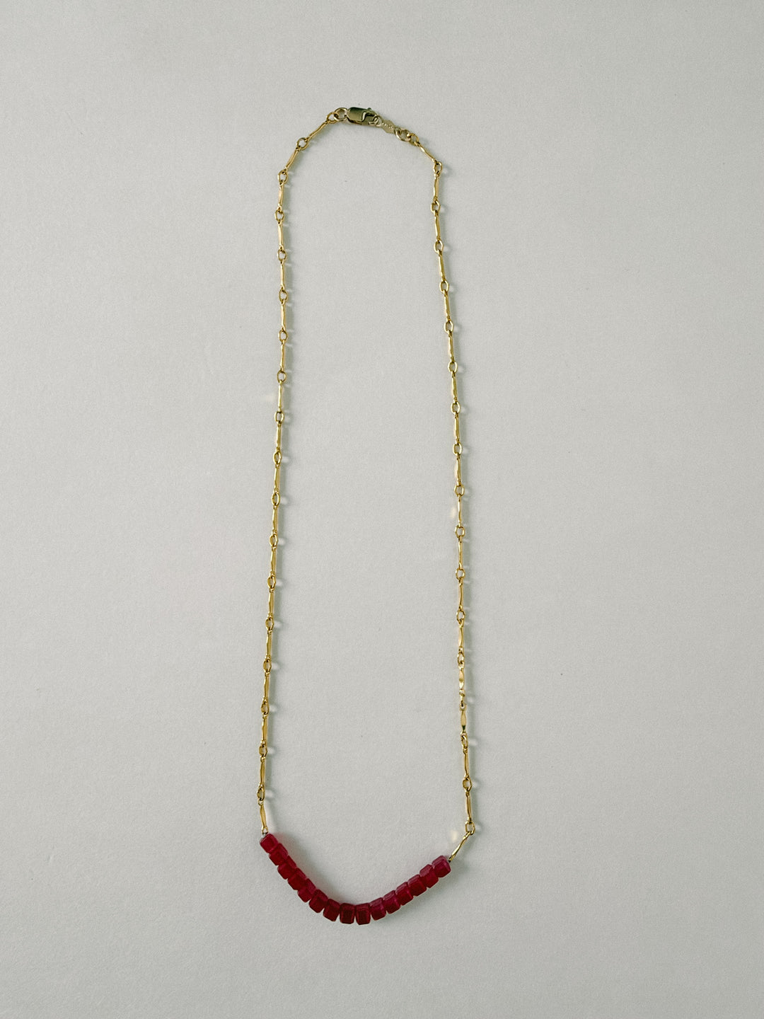 Ruby Gold Fill Chain Link Necklace