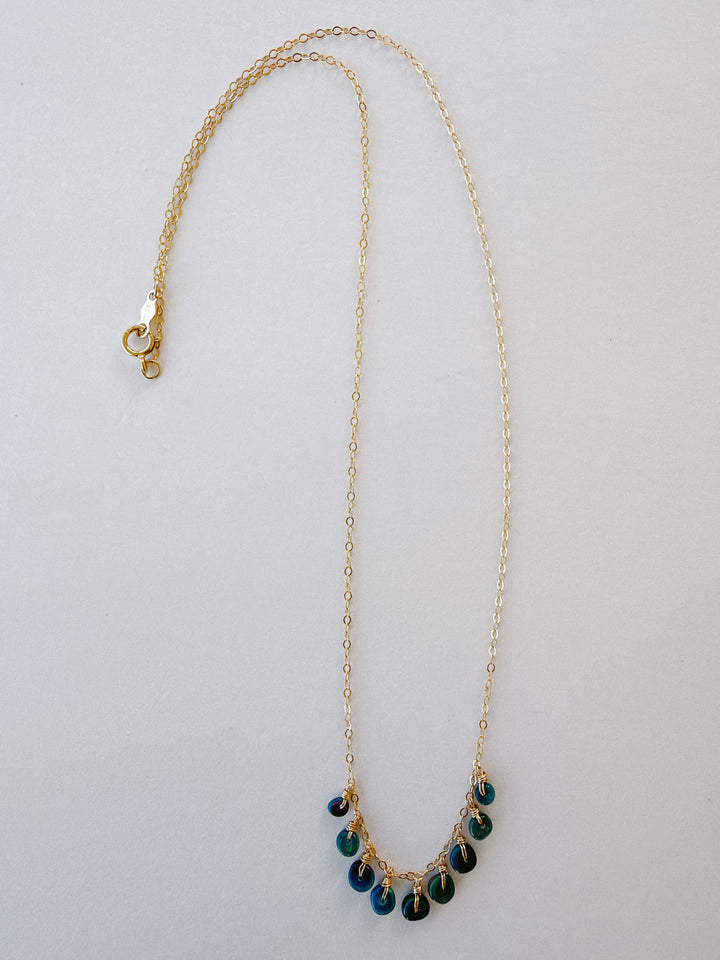 Dark Opal Pebble-Shaped Gold Filled Necklace