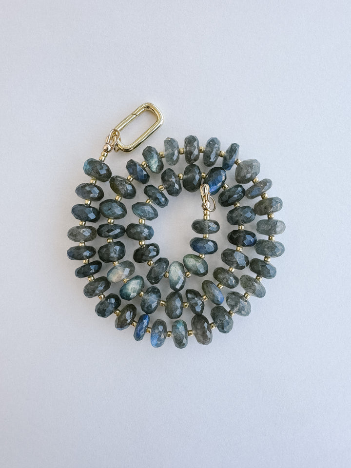 Handmade Beaded Necklace - Labradorite 9mm Beads