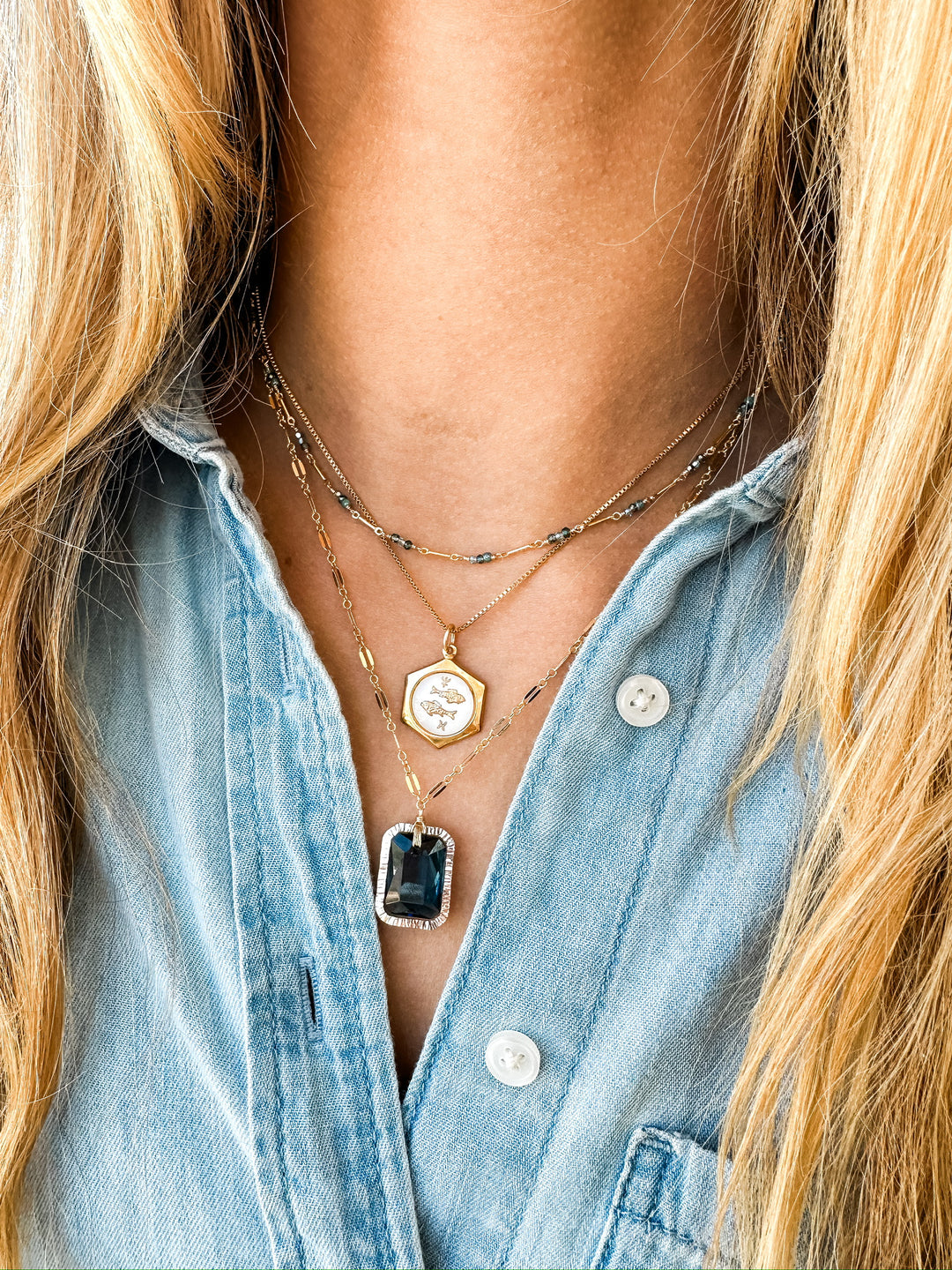 Indigo Mix Crystal Necklace