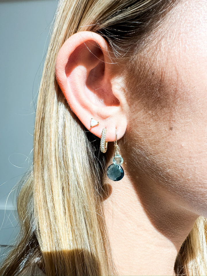 Blue Topaz Stack Earrings