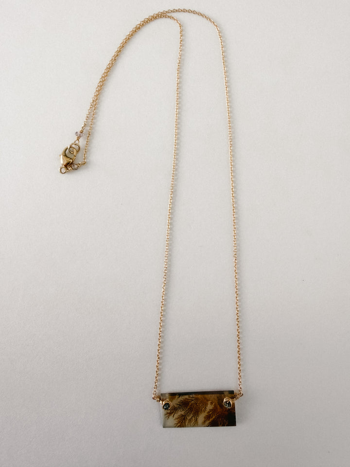 One-of-a-Kind Dendritic Agate & Brown Diamond Necklace