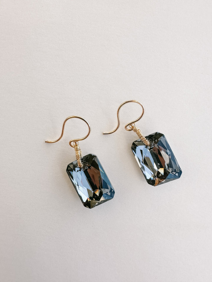 Charcoal Crystal Earrings