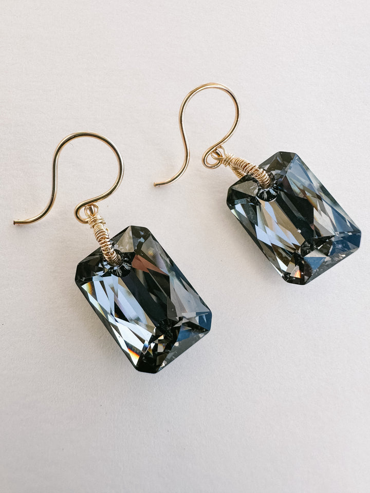 Charcoal Crystal Earrings