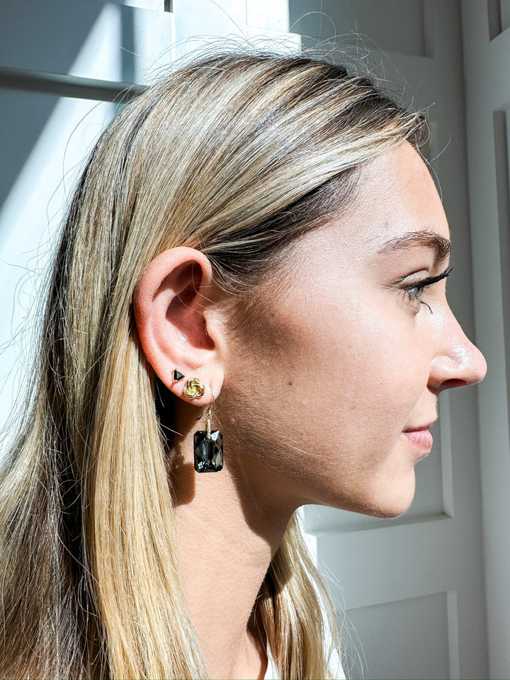 Charcoal Crystal Earrings