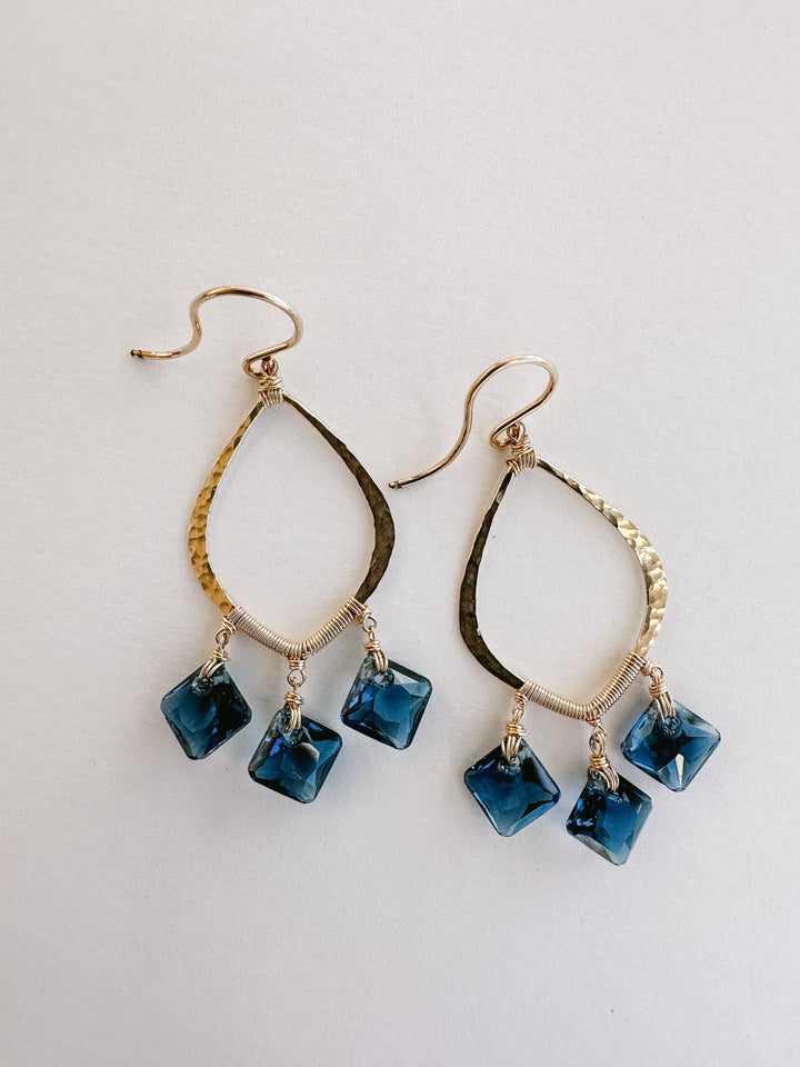 Deep Blue Crystal Dangles
