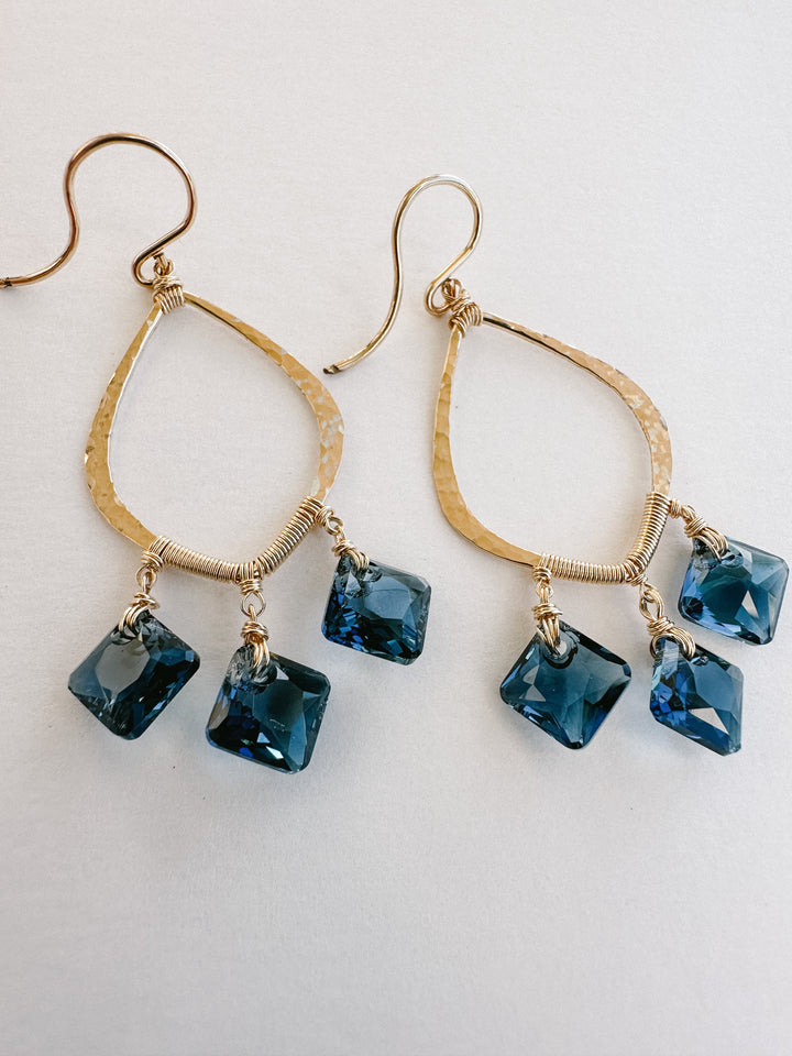 Deep Blue Crystal Dangles