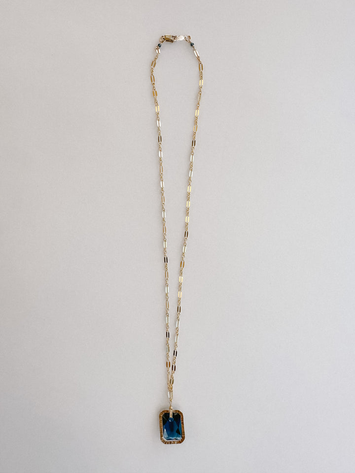 Deep Blue Crystal Pendant Necklace