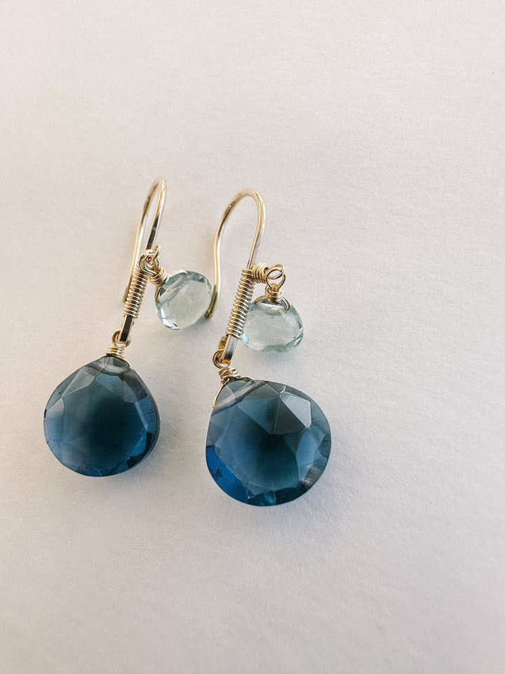 Blue Topaz Stack Earrings