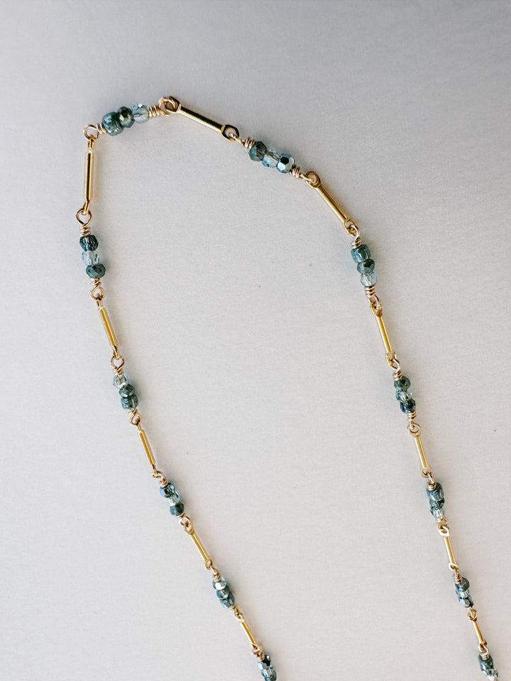 Indigo Mix Crystal Necklace