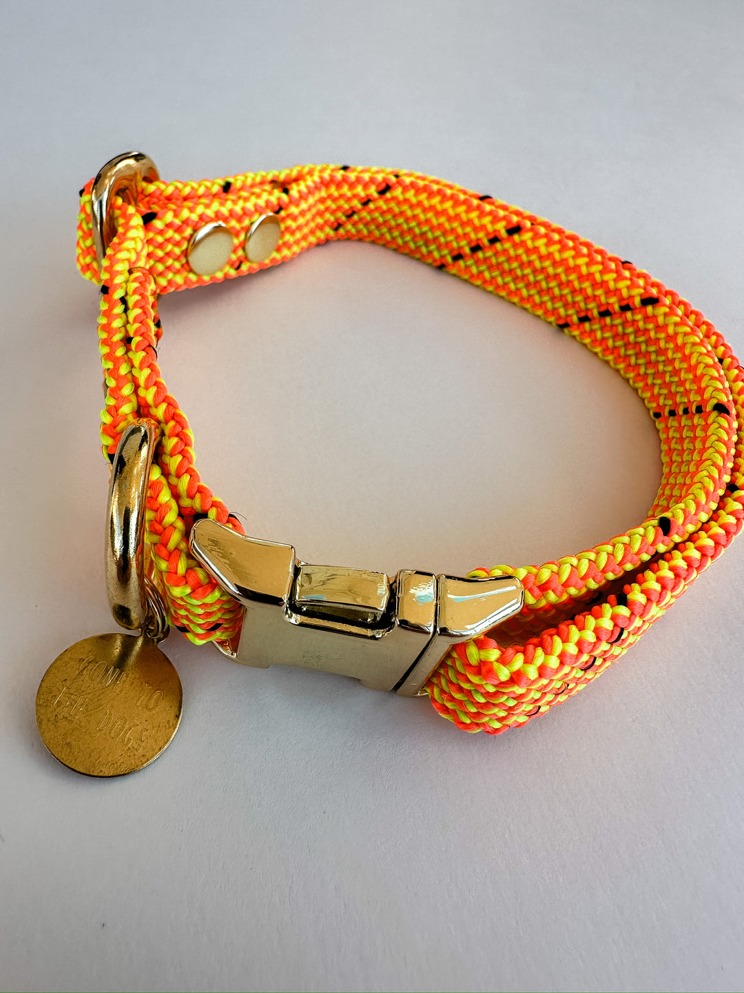 Dexter Large Dog Collar Neon Yellow & Orange