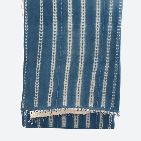 Shibori Indigo Sherpa Throw Blanket