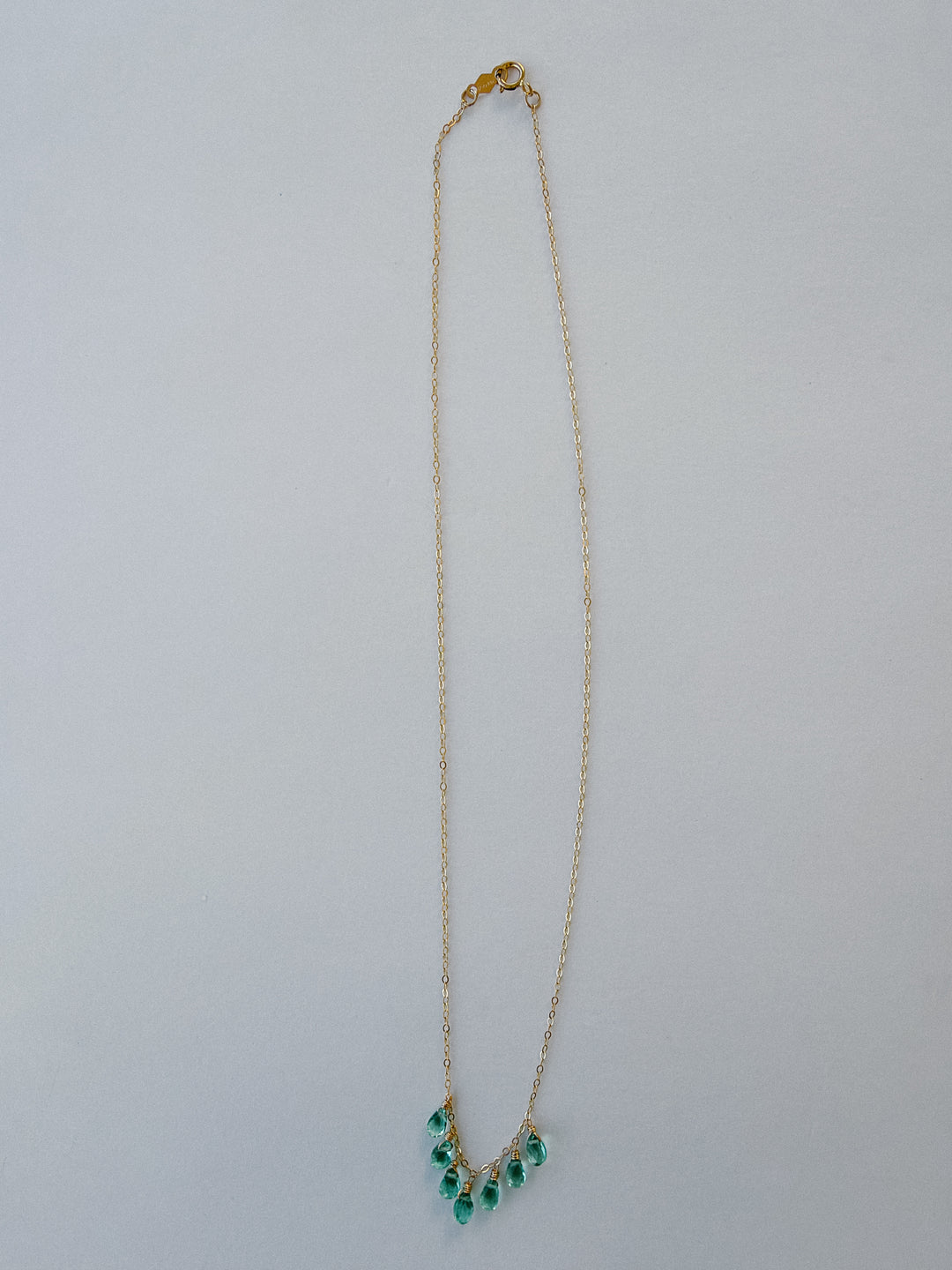 Petite Emerald Quartz 14K Gold Filled Necklace