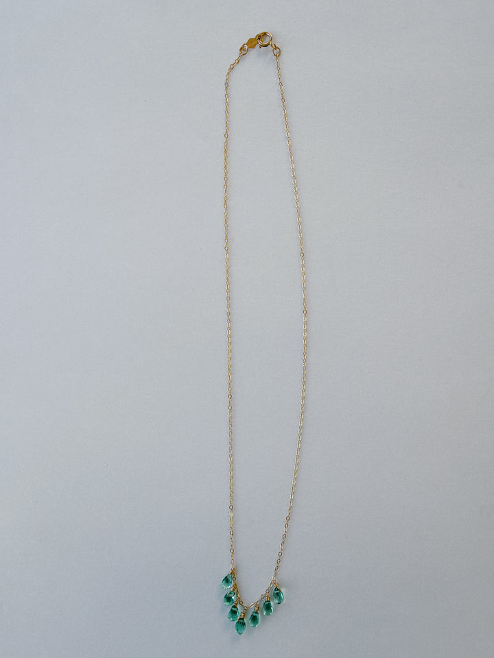 Petite Emerald Quartz 14K Gold Filled Necklace