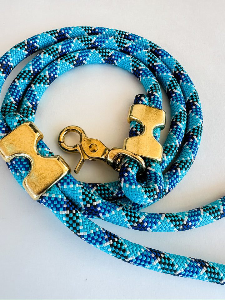 Fuji Rope Leash Blue Plaid
