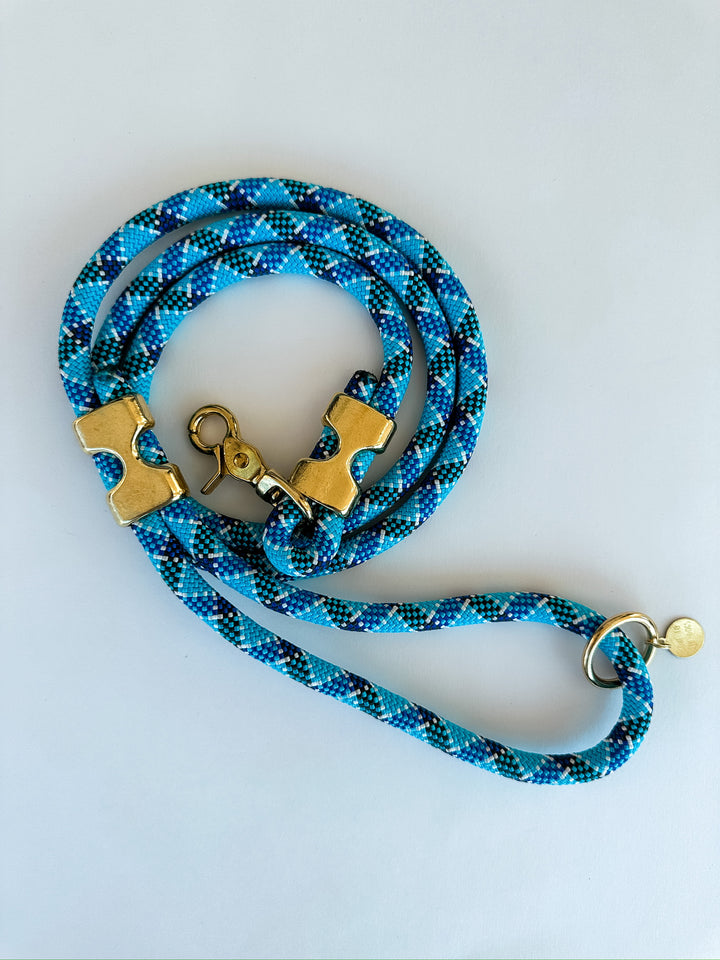 Fuji Rope Leash Blue Plaid