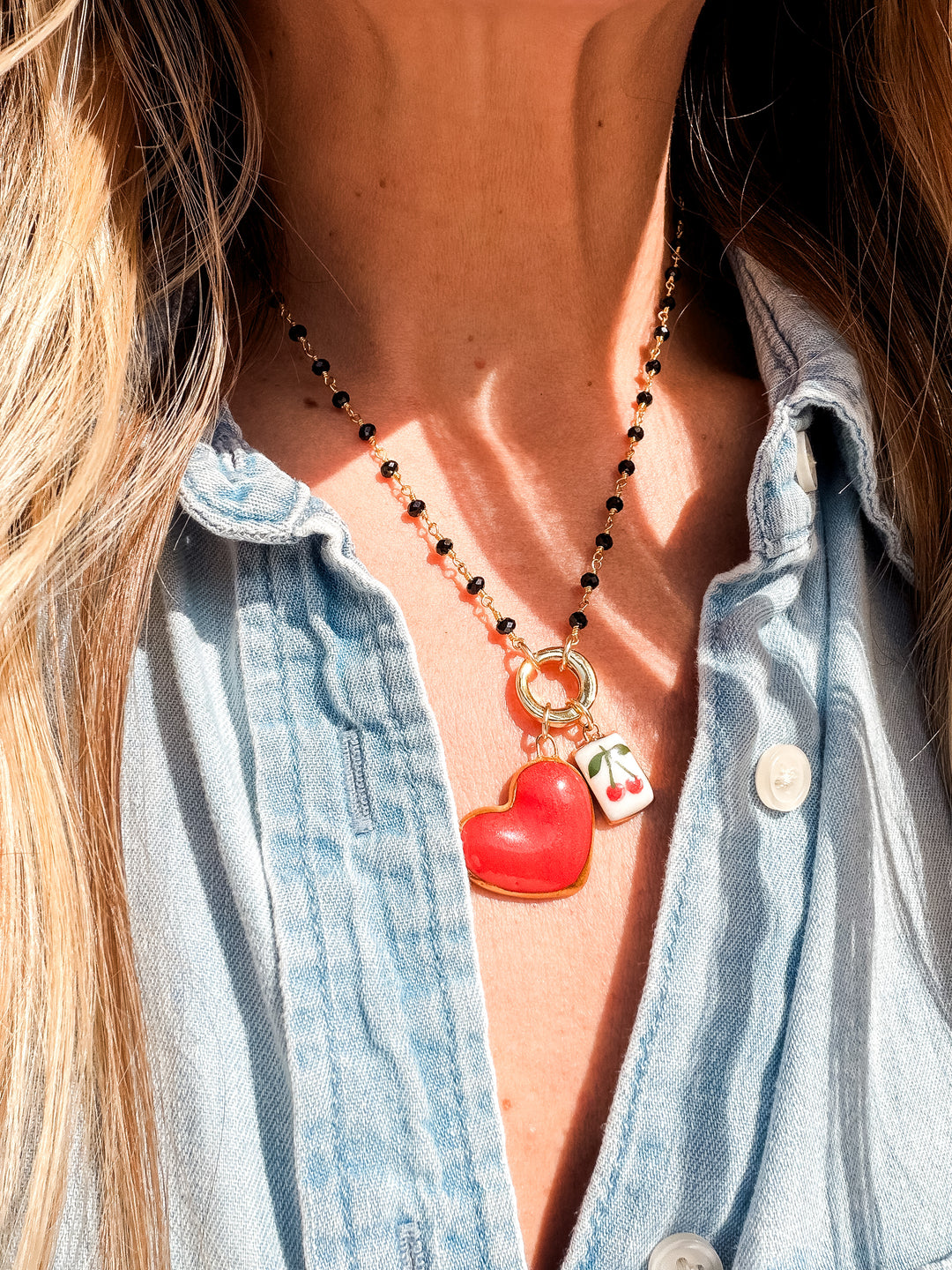 Cherry  — Hand-Painted Porcelain Charm